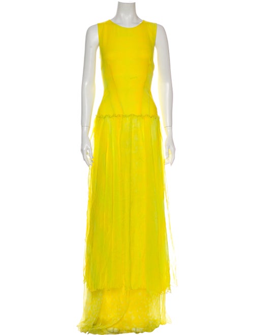 Roberto Cavalli Silk Long Dress w/ Tags Yellow