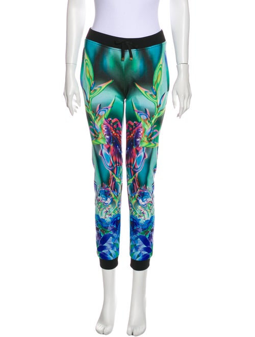 Roberto Cavalli Printed Skinny Leg Pants Blue