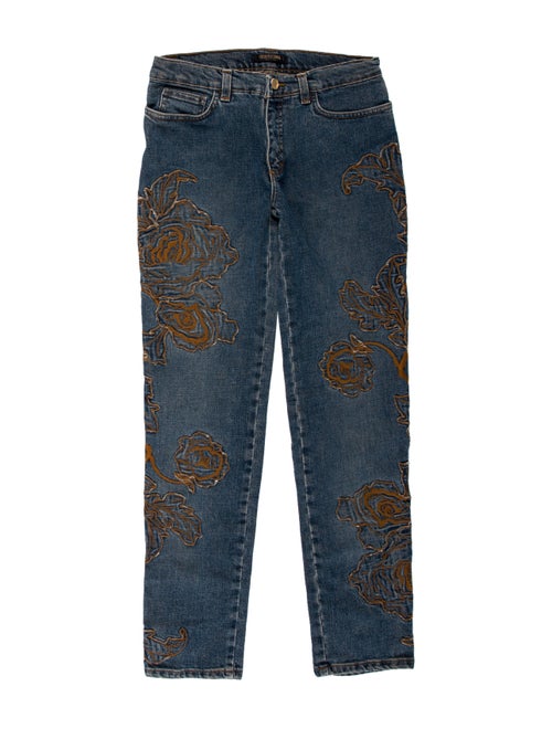 Roberto Cavalli Mid-Rise Straight Leg Jeans Blue