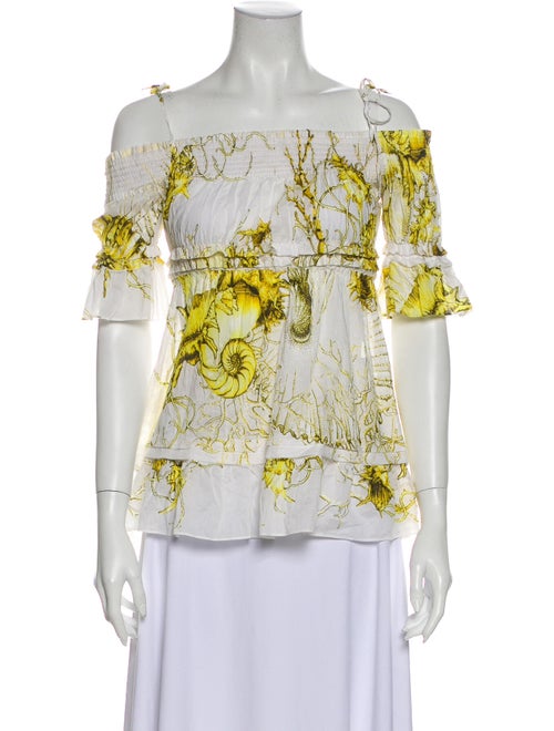 Roberto Cavalli Floral Print Off-The-Shoulder Blou