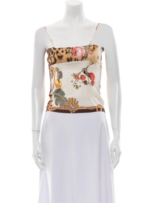 Roberto Cavalli Silk Printed Blouse Tan