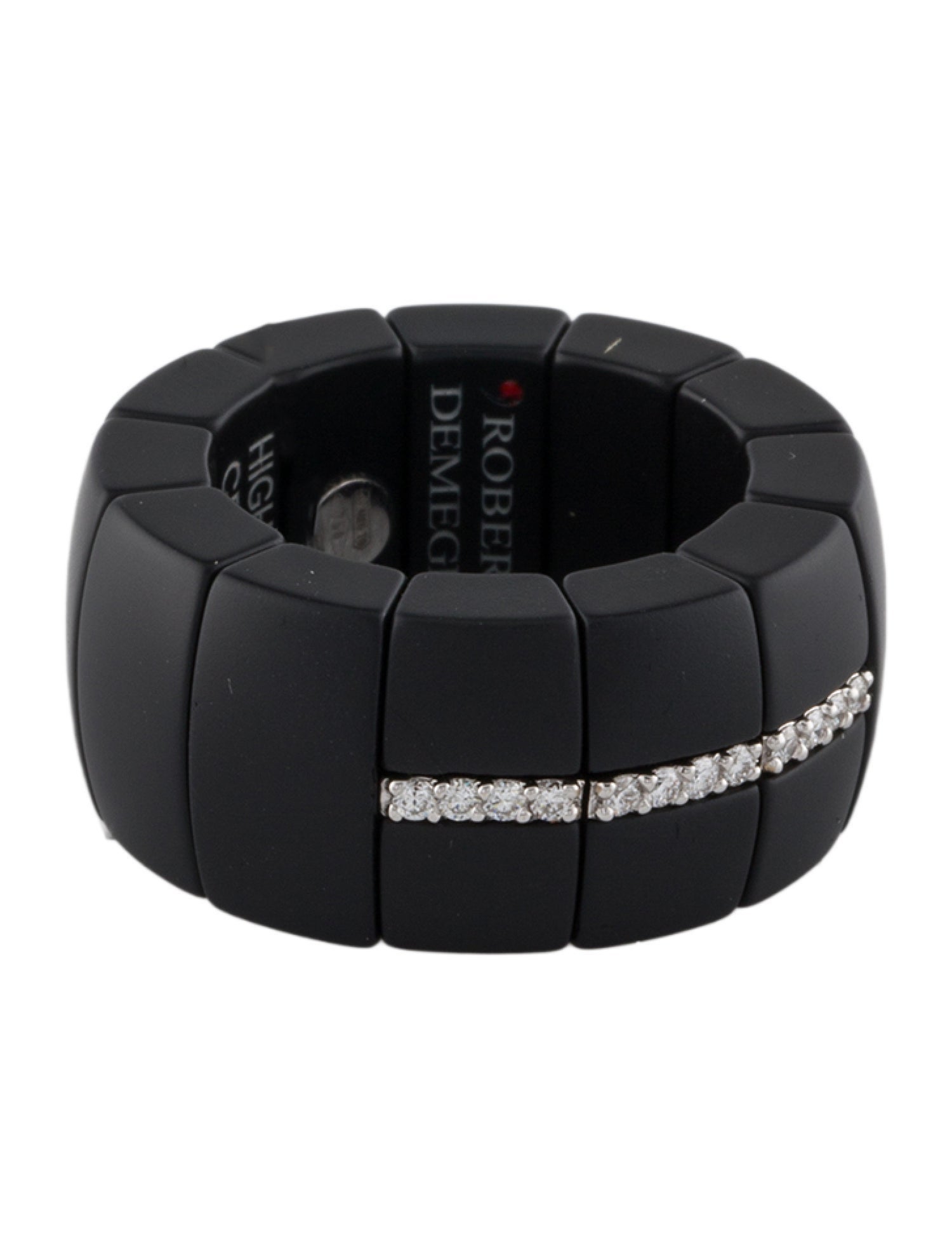 Roberto Demeglio Diamond Black Ceramic Stretch Ring