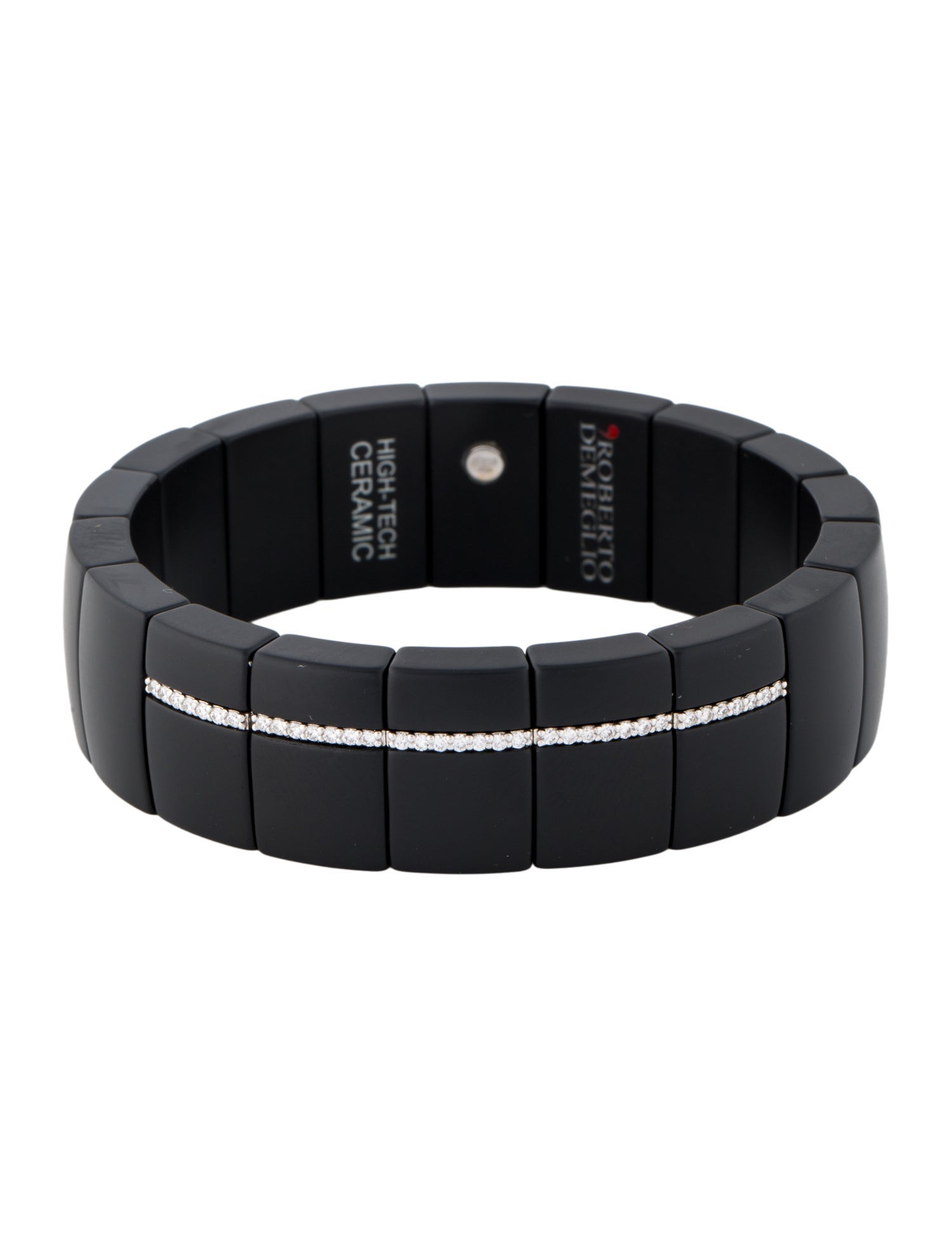 Roberto Demeglio 18K Diamond & Ceramic Domino Luce Matte Wide Bracelet