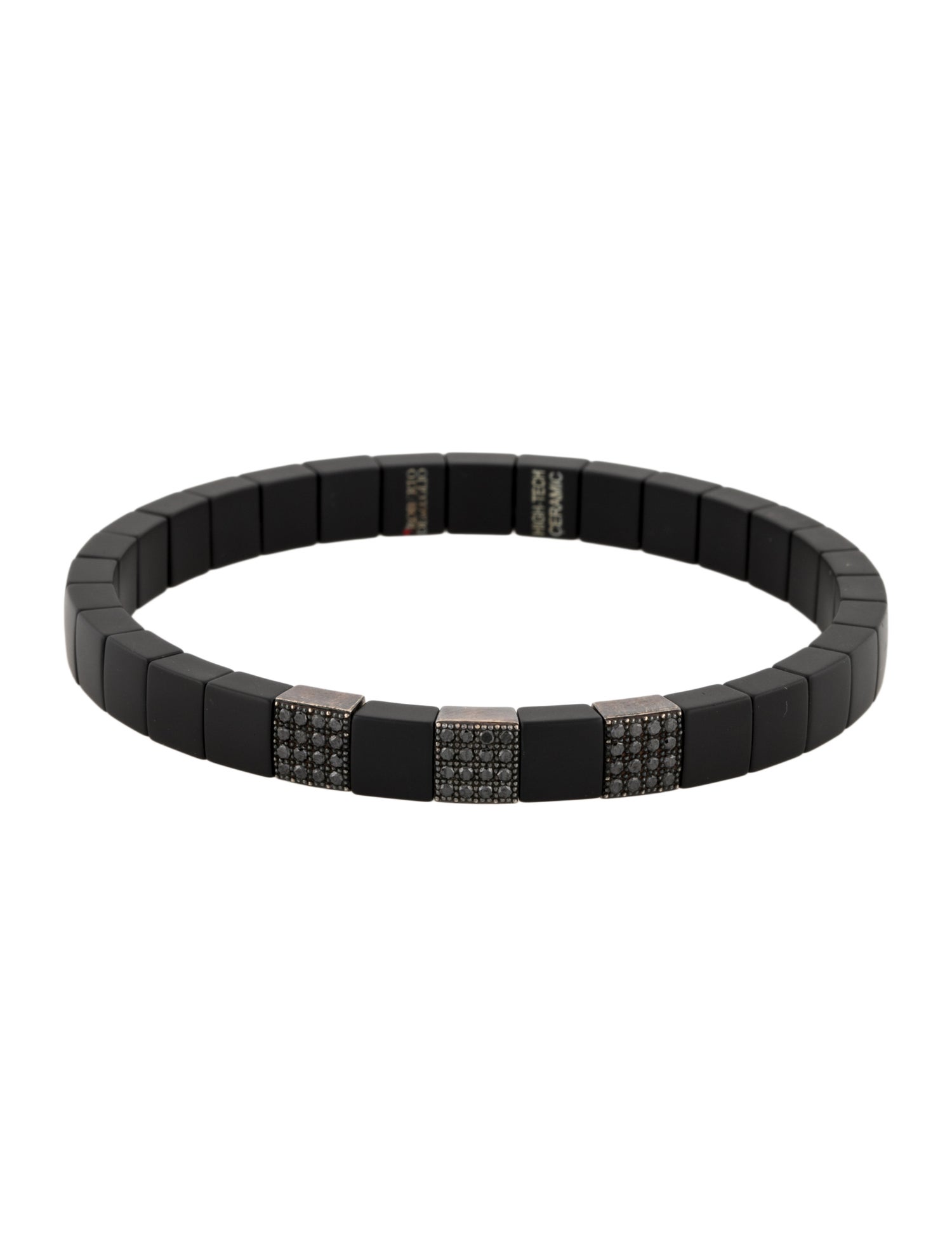 Roberto Demeglio 18K Diamond Scacco Matte Black Ceramic Bracelet
