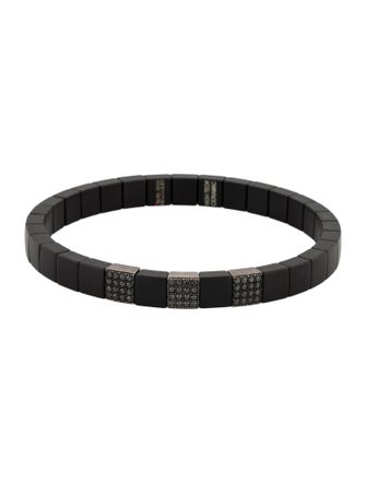 Roberto Demeglio 18K Diamond Scacco Matte Black Ceramic Bracelet