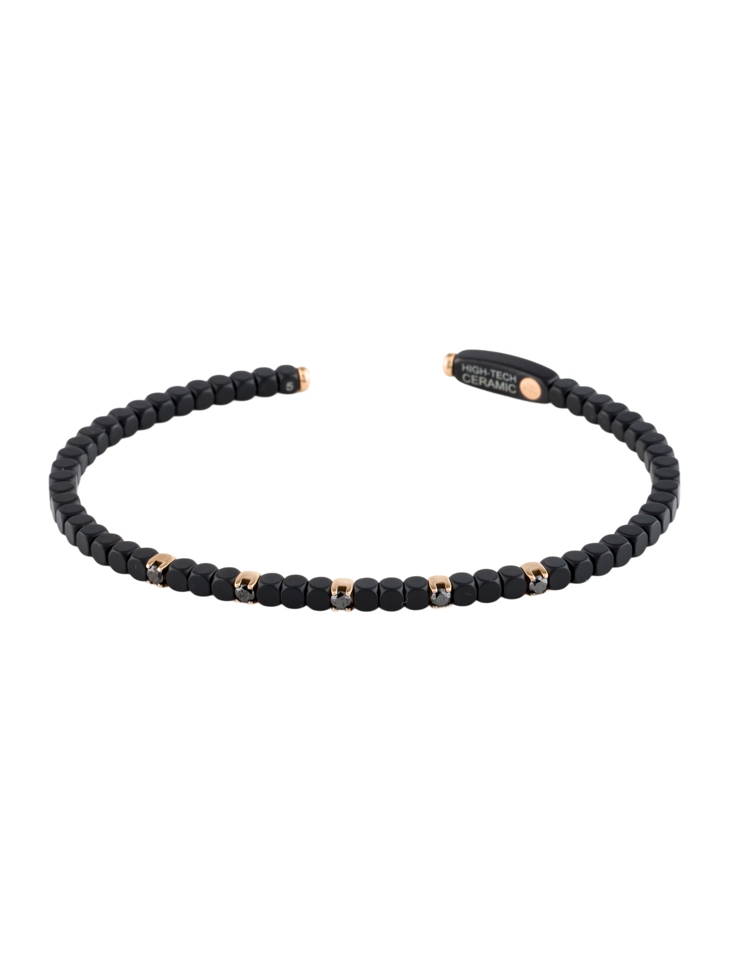 Roberto Demeglio 18K Diamond Ceramic Dado Cuff Bracelet