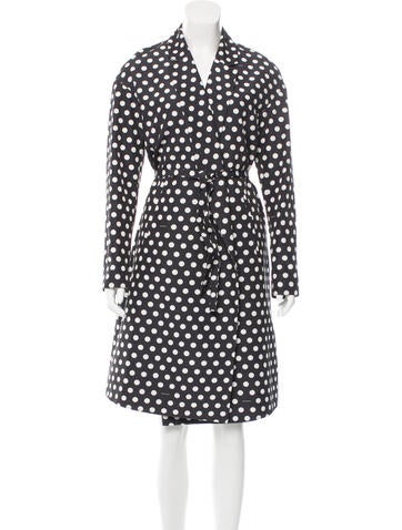 Rochas Open Front Polka-Dot Coat