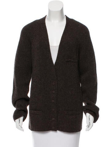 Rochas Metallic-Trimmed Knit Cardigan