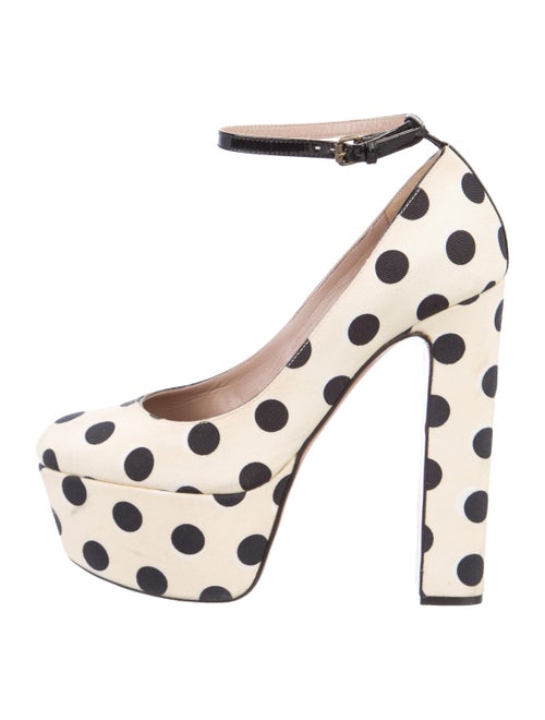 Rochas Woven Round-Toe Platform Pumps Yellow