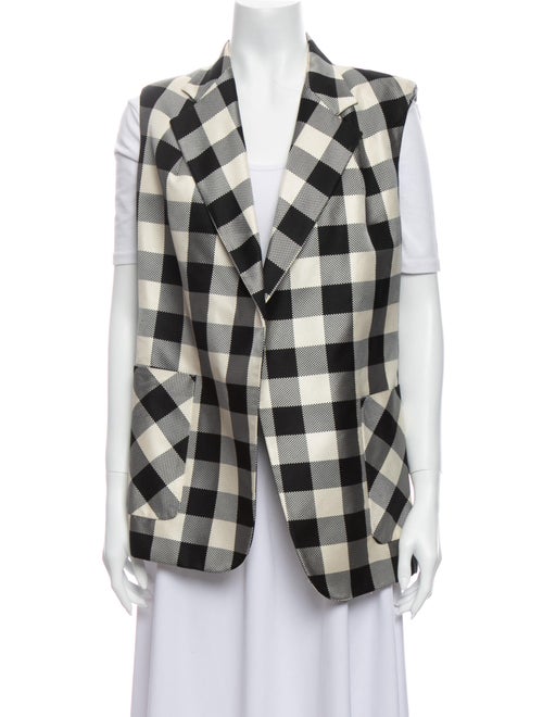 Rochas Silk Plaid Print Vest