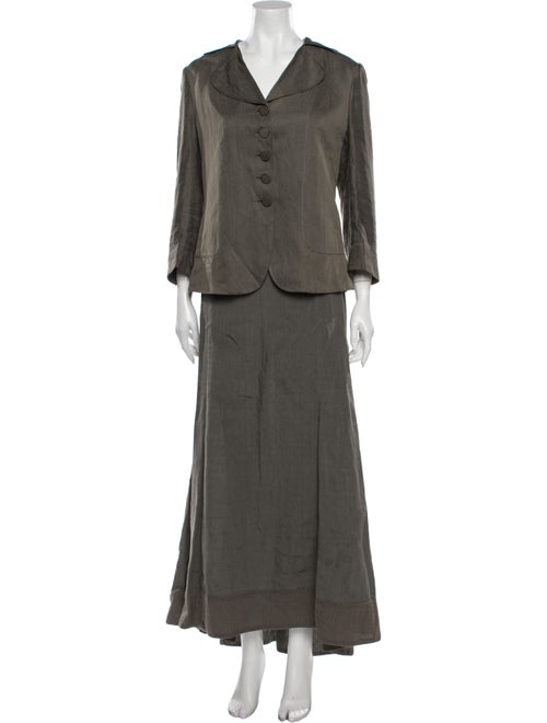 Rochas Linen Pantsuit Grey