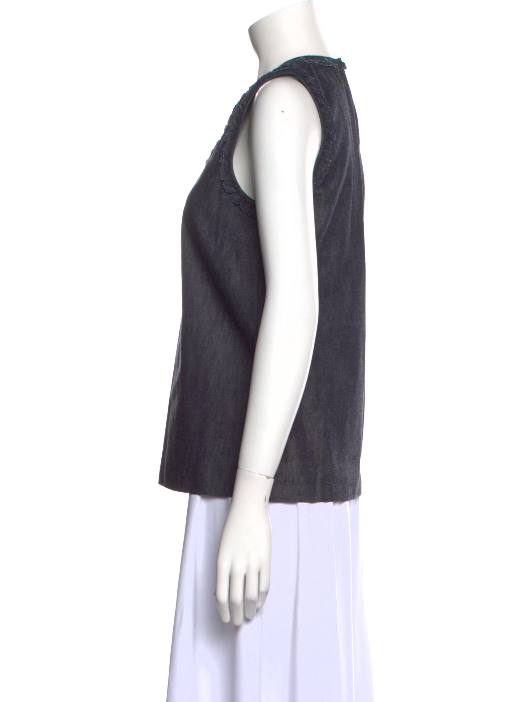 Rochas Crew Neck Sleeveless Top