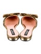 Rochas Leather Bow Accents Mules