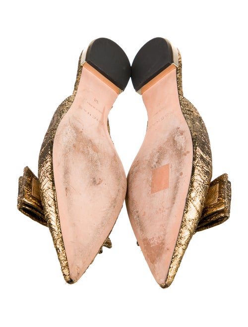 Rochas Leather Bow Accents Mules