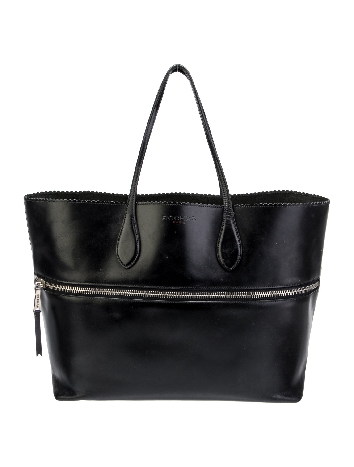 Rochas Scallop Leather Tote