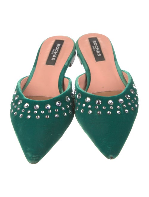 Rochas Velvet Crystal Embellishments Mules