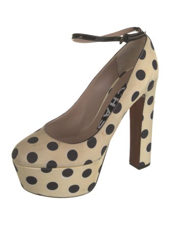 Rochas Canvas Printed Pumps