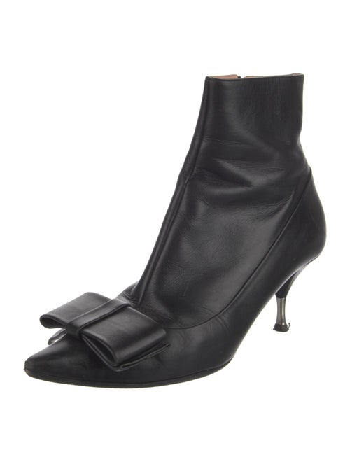 Rochas Leather Bow Accents Boots