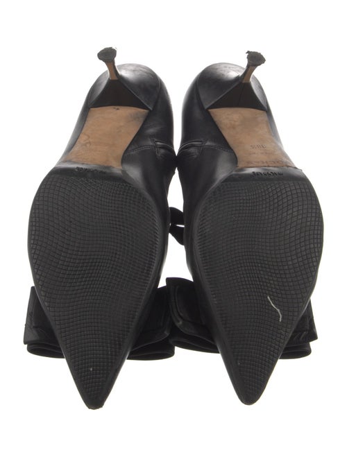 Rochas Leather Bow Accents Boots