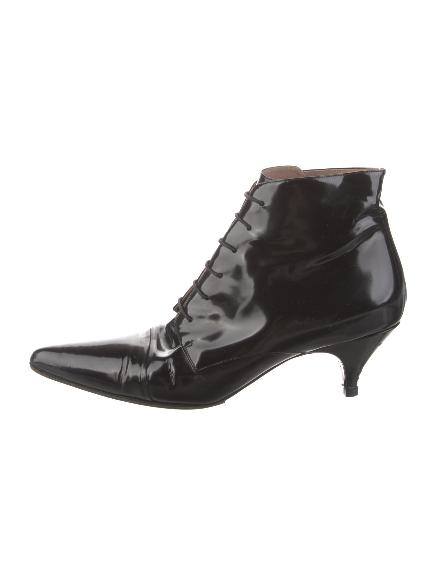 Rochas Leather Lace-Up Boots