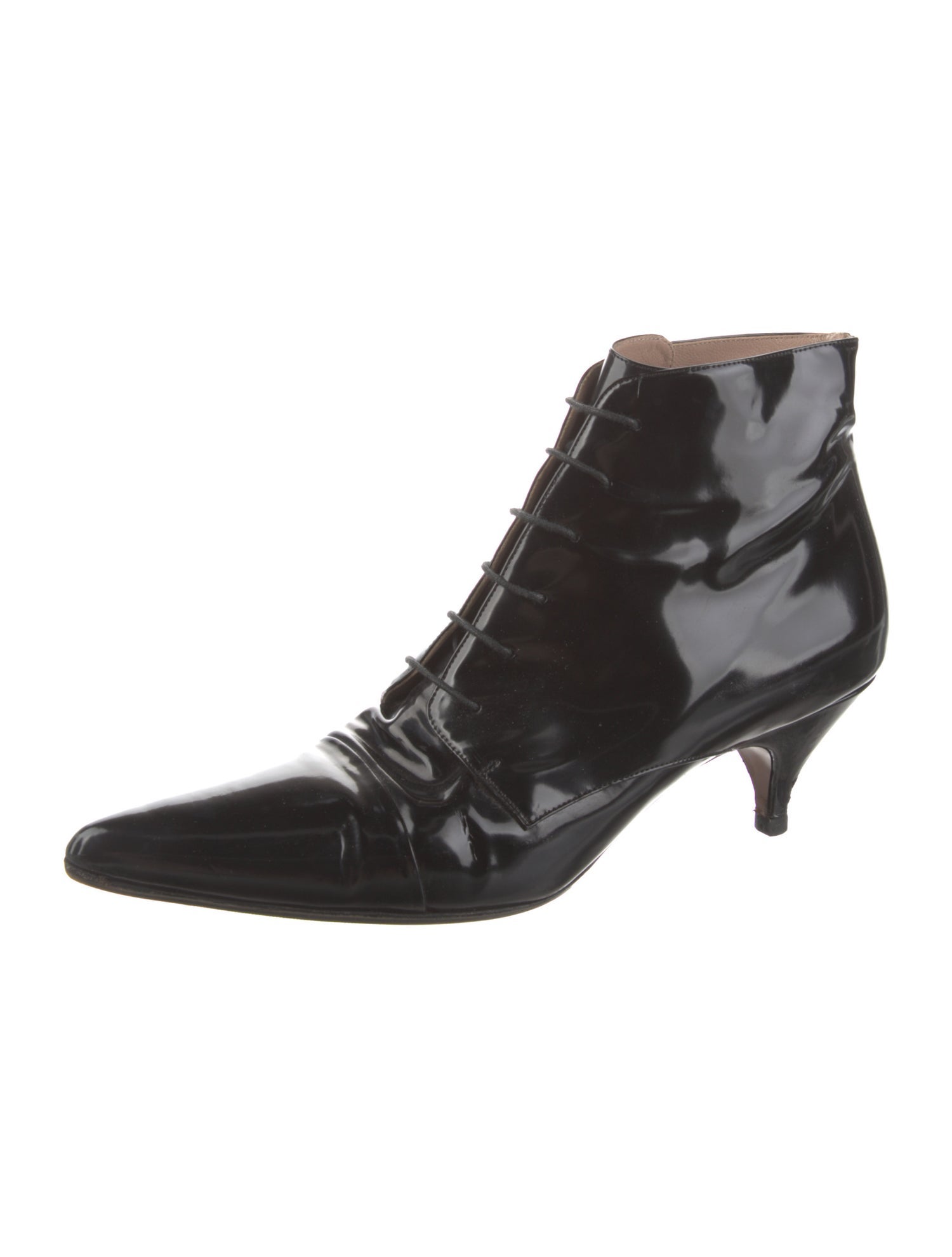 Rochas Leather Lace-Up Boots