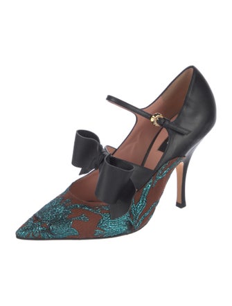 Rochas Leather Printed D'Orsay Pumps