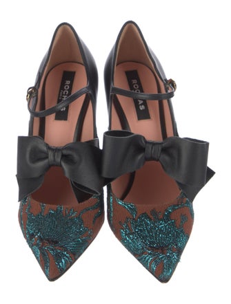 Rochas Leather Printed D'Orsay Pumps