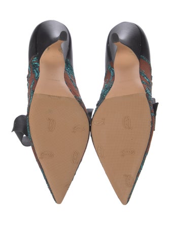 Rochas Leather Printed D'Orsay Pumps