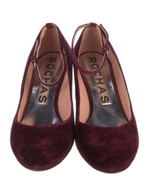 Rochas Suede Crystal Embellishments Pumps