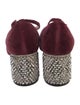 Rochas Suede Crystal Embellishments Pumps