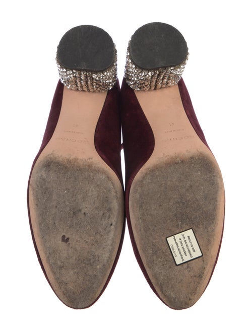 Rochas Suede Crystal Embellishments Pumps