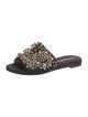 Rochas Satin Crystal Embellishments Slides