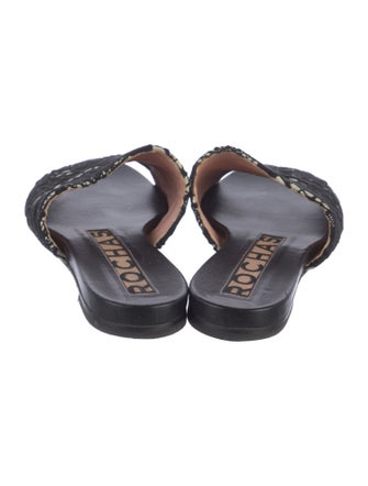 Rochas Lace Pattern Crochet Trim Slides