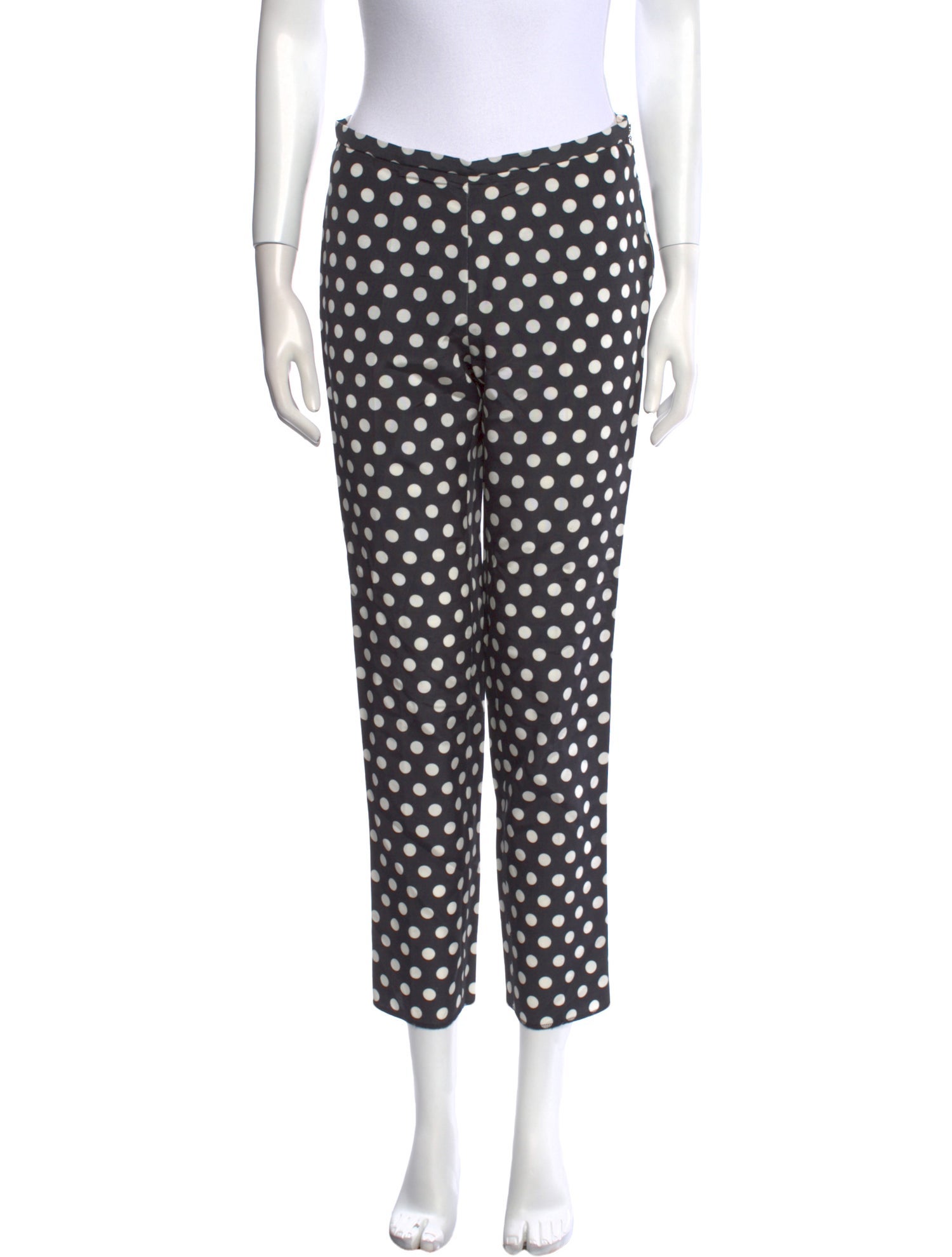 Rochas Polka Dot Print Straight Leg Pants