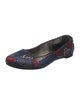 Rochas Floral Print Embroidered Accent Flats