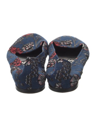 Rochas Floral Print Embroidered Accent Flats