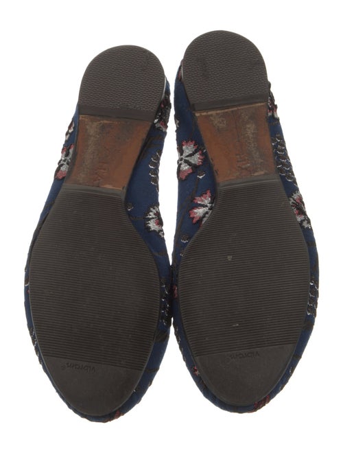 Rochas Floral Print Embroidered Accent Flats