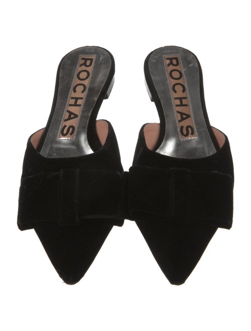 Rochas Velvet Bow Accents Mules