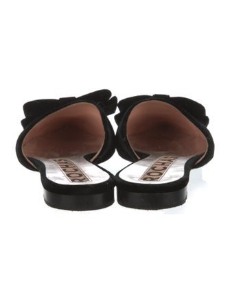 Rochas Velvet Bow Accents Mules