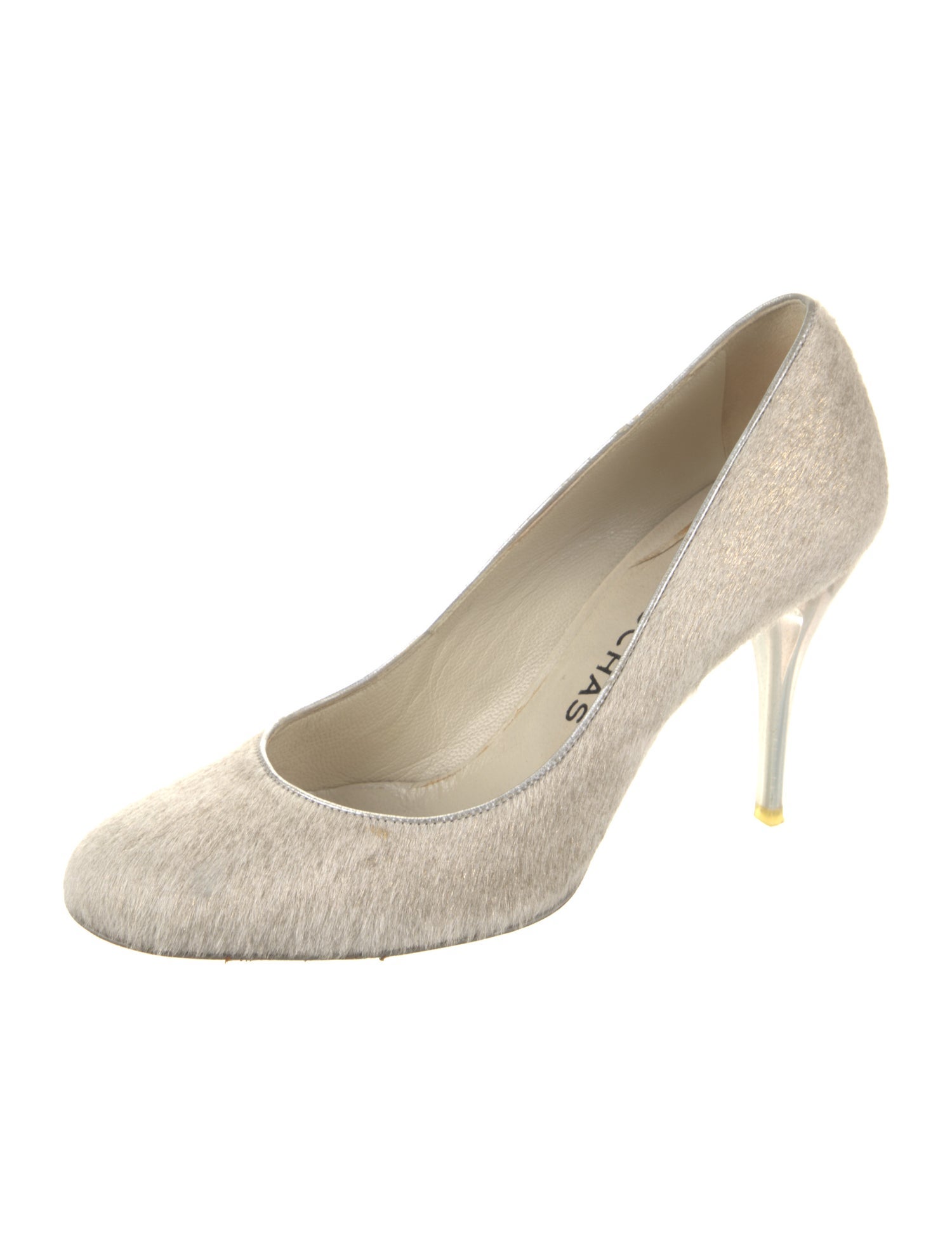 Rochas Ponyhair Leather Trim Embellishment Pumps