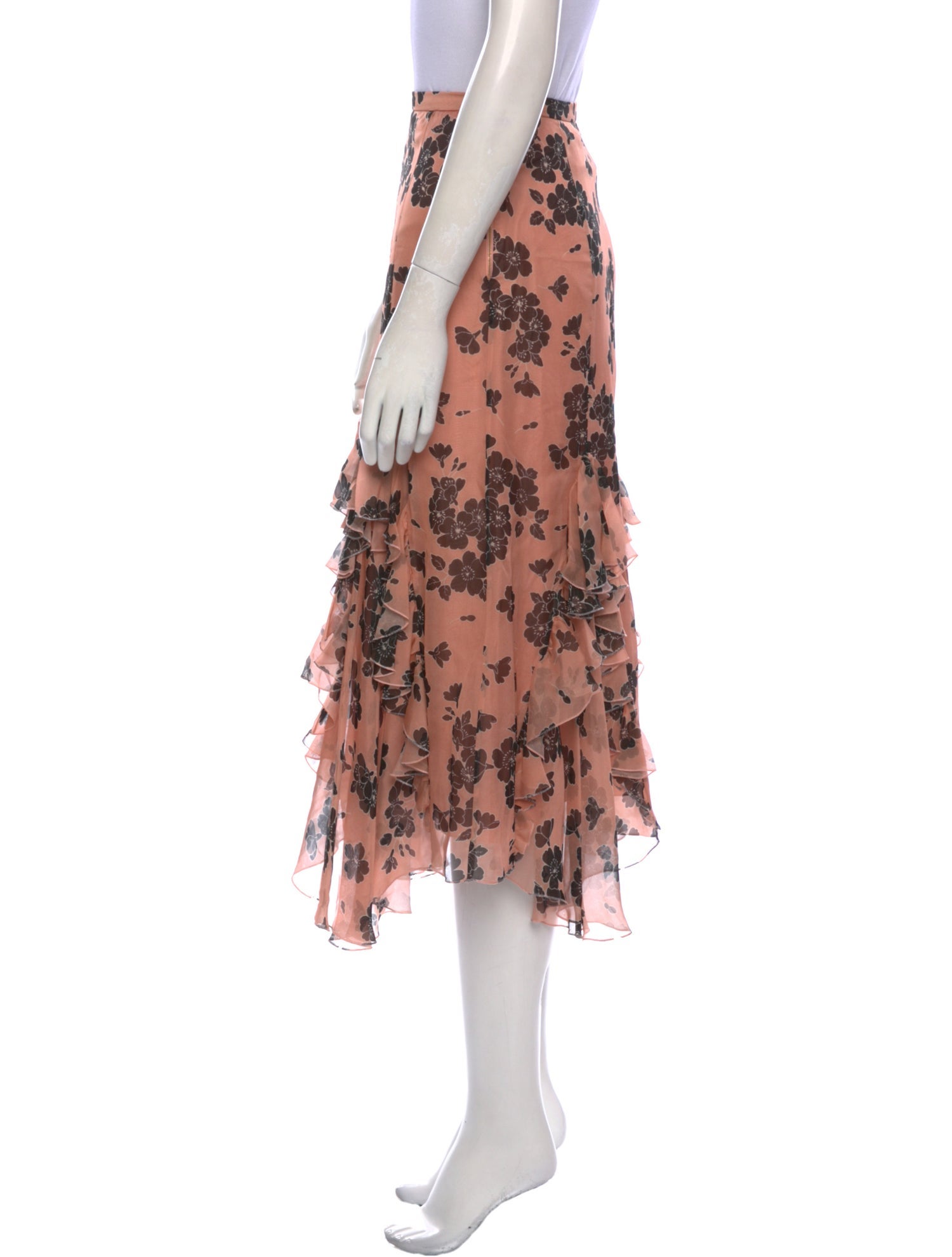 Rochas Silk Midi Length Skirt