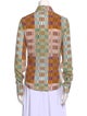 Rochas Printed Long Sleeve Button-Up Top