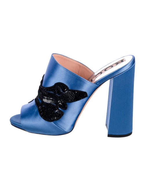 Rochas Satin Sequin Embellishments Slides