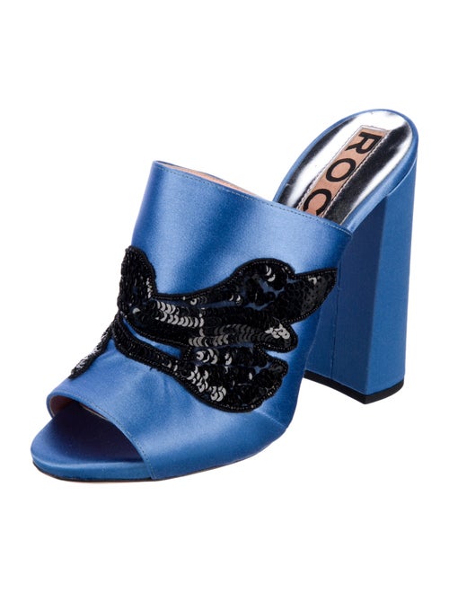 Rochas Satin Sequin Embellishments Slides