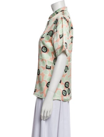 Rochas Silk Printed Button-Up Top