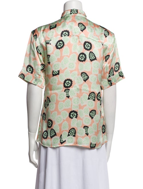 Rochas Silk Printed Button-Up Top