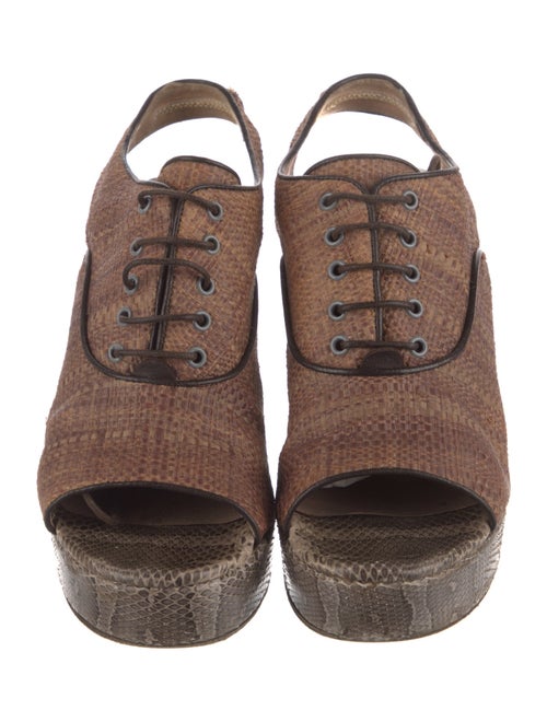 Rochas Straw Slingback Sandals