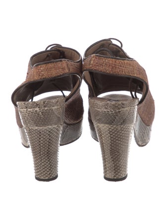 Rochas Straw Slingback Sandals