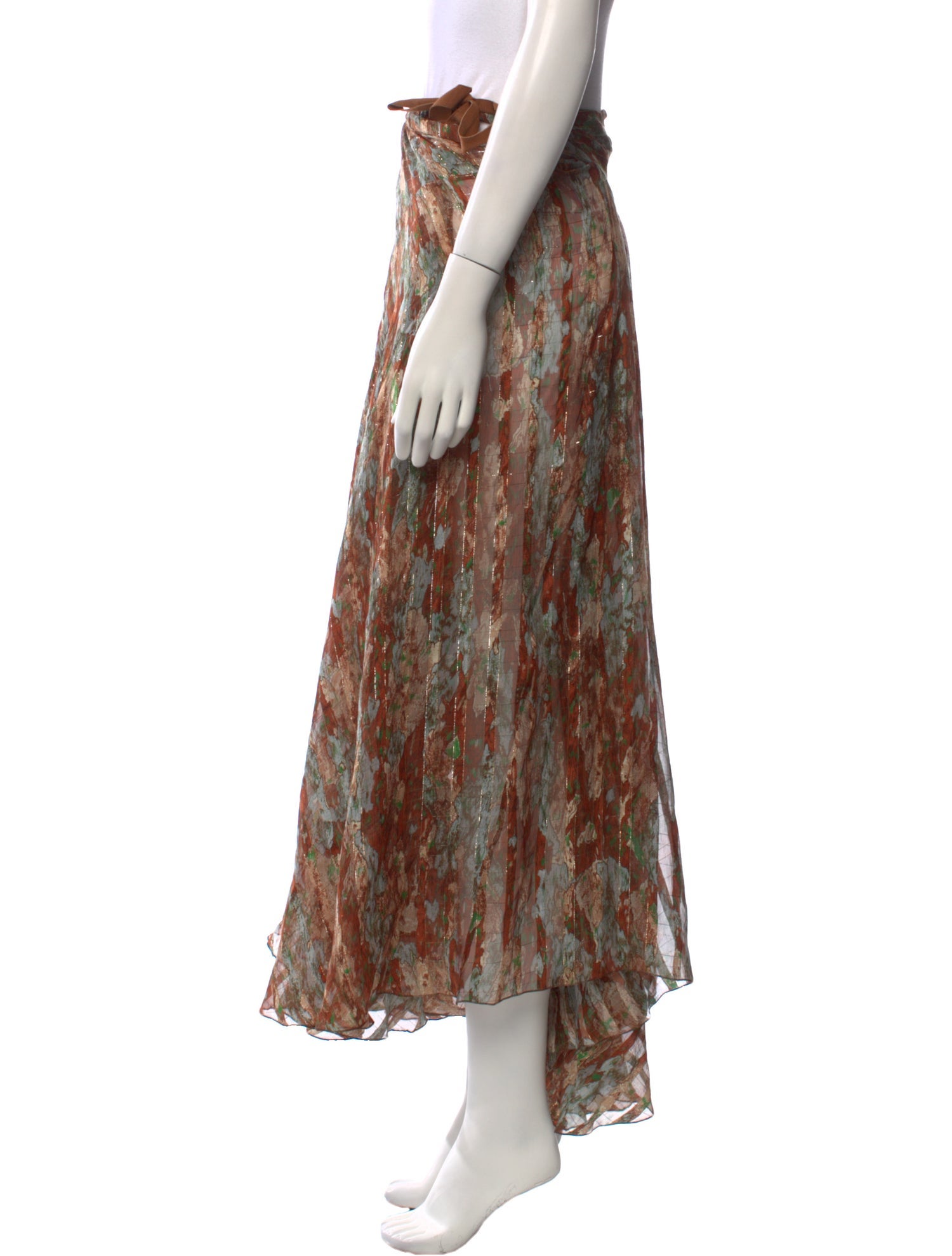 Rochas Silk Midi Length Skirt