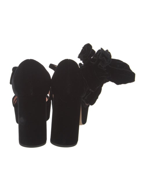 Rochas Velvet Ruffle Embellishment D'Orsay Pumps